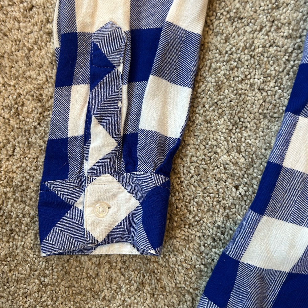 RAILS Hunter Cobalt and White Buffalo Check Button Down Long Sleeve. Soft!! Med - Picture 5 of 15